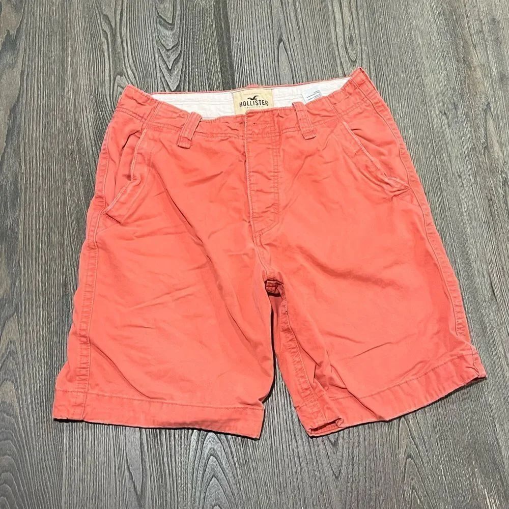 Hollister California Casual Shorts Front Button Pockets Flat Pink Size 32